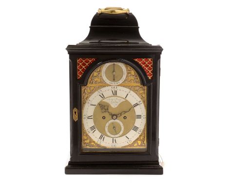 A George III ebonized repeating bracket clock, by James Smith, London, the brass dial with roman silvered chapter ring with s