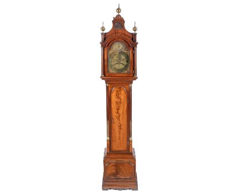 James Allen, London: a handsome George III eight-day quarter chiming musical mahogany longcase clock, the brass dial with rom