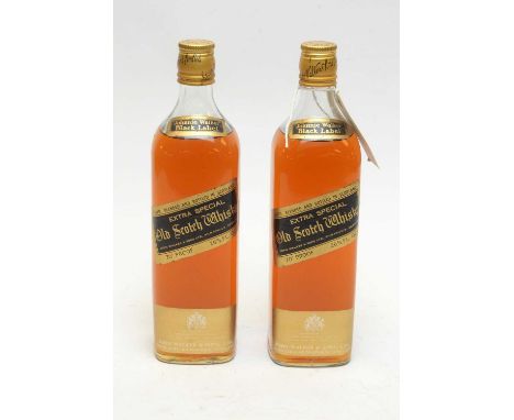 Johnnie Walker Black Label Extra Special Old Scotch Whisky 70 Proof, 2 bottles.