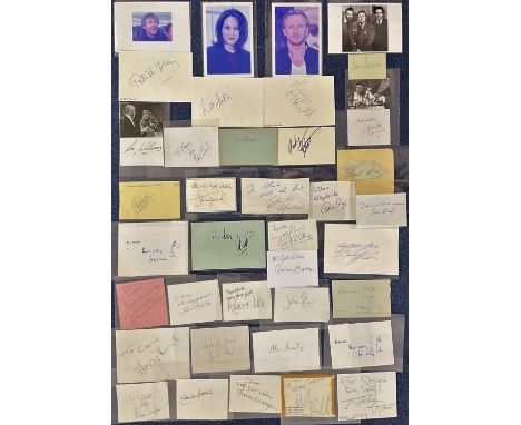 TV and Film Autograph Card Collection of 30 Signed Cards/Signature Cuttings. Signatures include Derek Minter, Arthur Askey, J