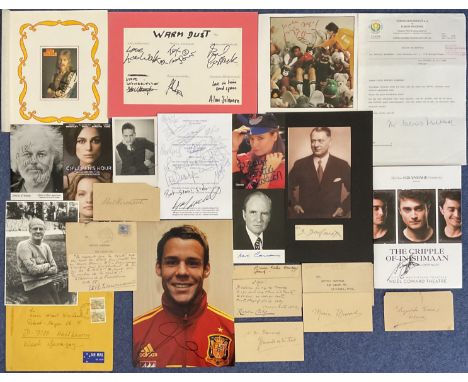 Assorted music, film and tv collection of 20 Signed Items. Signatures include George Dreyfus, Juan Bernat, Leopoldo Cano Y Ma