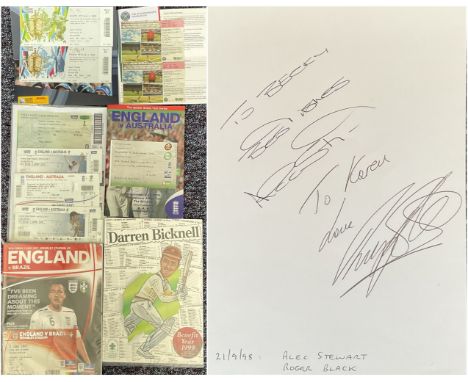 Sport Ephemera Collection. Includes Four Signatures. Includes Football, Tennis, Cricket, Rugby. Signatures of Alec Stewart an
