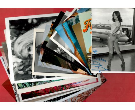Glamour Collection of 17 Vintage Signed Photos including nudes approx size 7 at 10 x 8, 2 at 8 x 5, 8 at 6 x 4, Includes Jane
