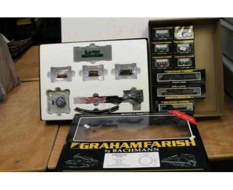 A Boxed Graham Farish Bachmann Train Set No. 370-025 together with 3 Boxed Locos and 6 Boxed Goods Wagons