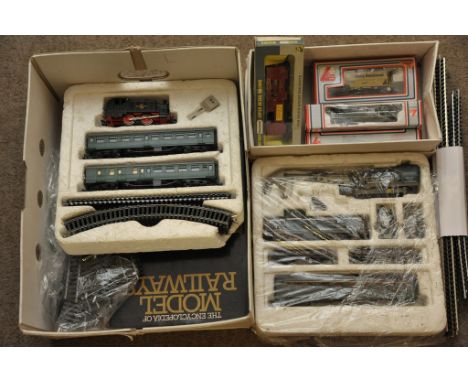 A collection of unboxed JOUEF Railway items including carriages, a Locomotive, a Cockerill Crane track etc together with a bo