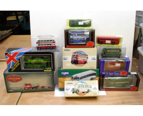 A Collection of Boxed modern Buses including Corgi,Solido etc