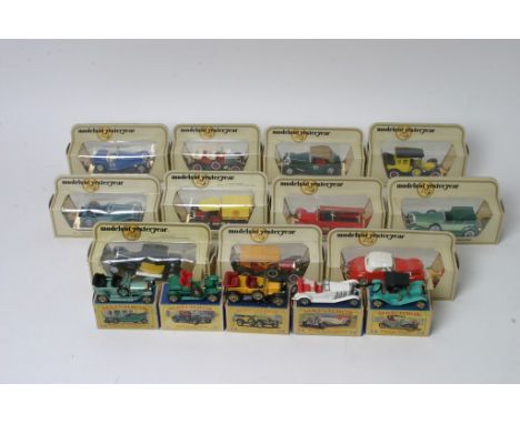 Matchbox Models of Yesteryears various, including Y7 1912 Rolls Royce in yellow with red spoke wheels, Y13 1948 Crossley U.K.