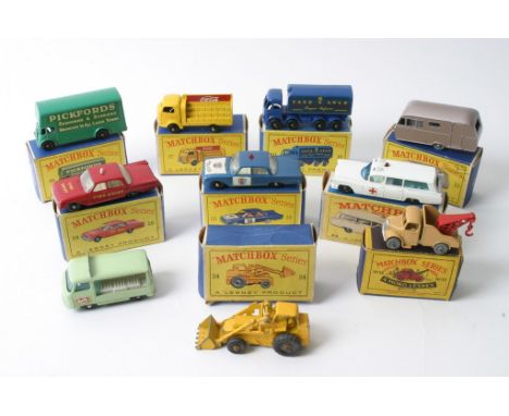 A Matchbox Regular Wheels 46b Pickfords Removal van in green, 21 Commer Bottle Float (unboxed), 10c Tate and Lyle Sugar Conta