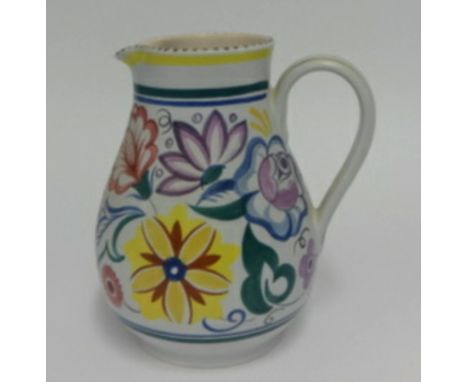Poole Pottery, flower patterned jug.