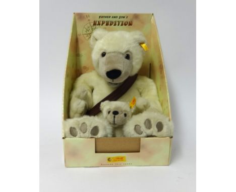 Steiff Father and Son plush edition, yellow tag, boxed (missing compass).