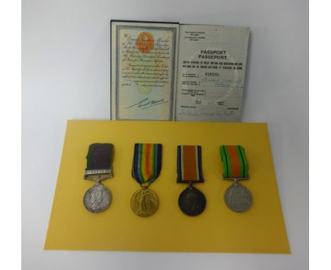 First World War pair of medals awarded to Lesley John Parkin, a defence medal and also a Queen Elizabeth II medal with Borneo