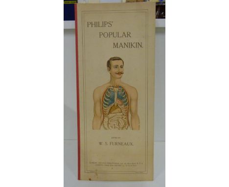 FURNEAUX W. S.&nbsp;&nbsp;Philips' Popular Manikin or Model of the Human Body. Detailed overlaid anotomical plate &amp; other