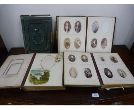 Victorian Photographs.&nbsp;&nbsp;4 morocco bound quarto albums of carte de visite &amp; other portrait photographs, individu