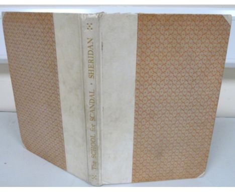 SHERIDAN R. B.&nbsp; The School For Scandal. Ltd. ed. 475. Vignettes &amp; decs. by Thomas Lowinsky. Folio. Qtr. vellum, dec.