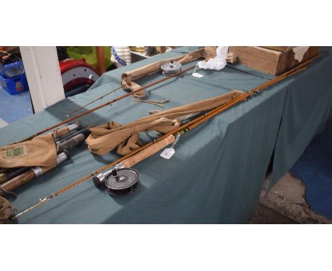 An Allcock Leander 9'6" Split Cane Fly Fishing Rod with Condex Fly Reel by J W Young and Sons&nbsp;