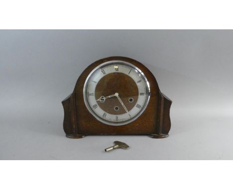 An Oak Cased Art Deco Westminster Chime Clock