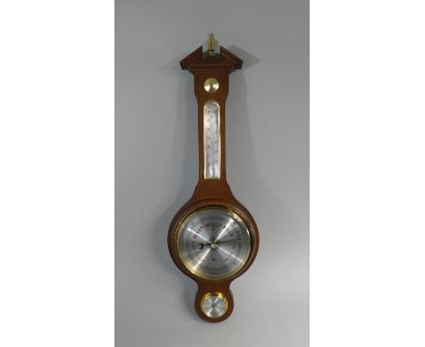 A Modern Wheel Barometer with Thermometer, 55cm High&nbsp;
