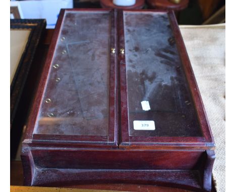 A Wall Hanging Mahogany Three Shelf Glazed Display Cabinet, 59cm High&nbsp;