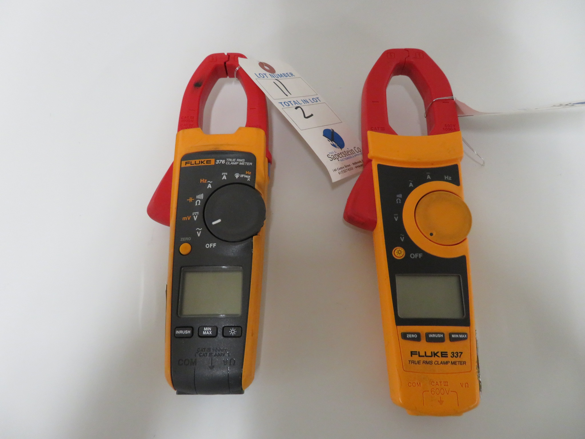(2) Fluke 337 & 376 Clamp Meters