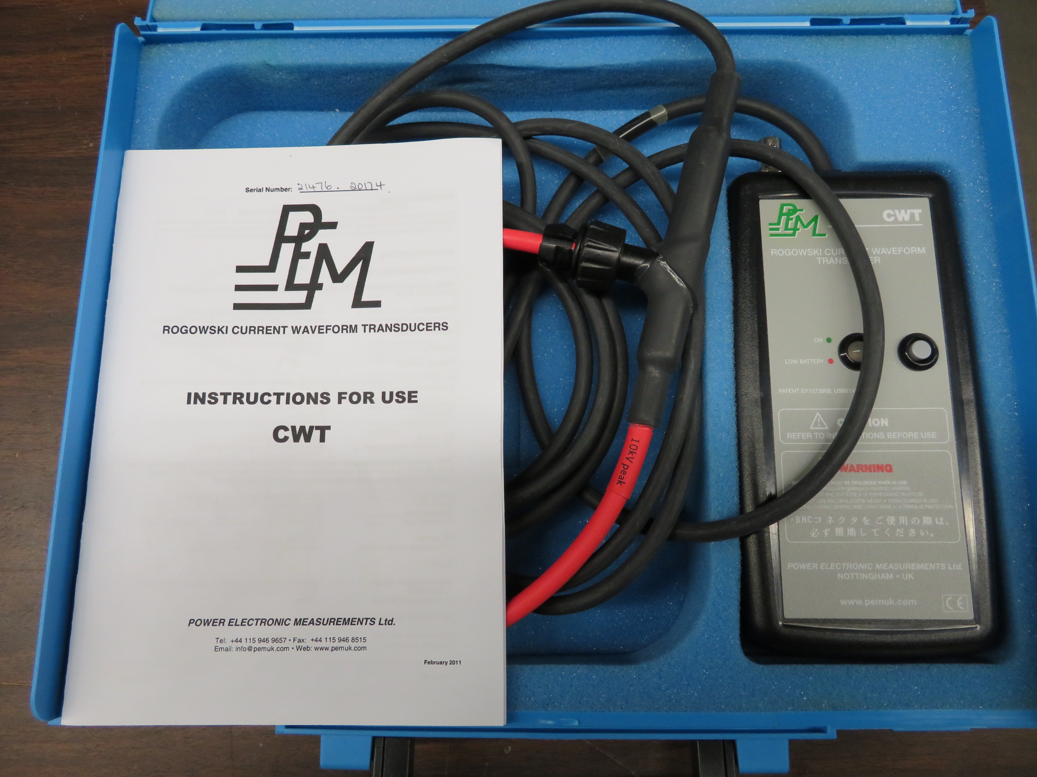PEM CWT Rogowski Current Wave form Transducer w/Flexible Sensor