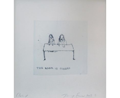 TRACEY EMIN RA (British, b. 1963), 'Closed', 2013, original polymer gravure etching on wove paper, 36.5cm x 38cm, signed, tit