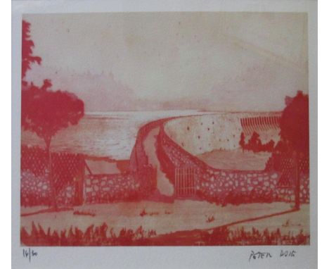 PETER DOIG (British, 1959) 'Gastof Red', lithograph, 22cm x 31cm, signed and numbered, 16/30, framed.  (Please Note Clause 6 