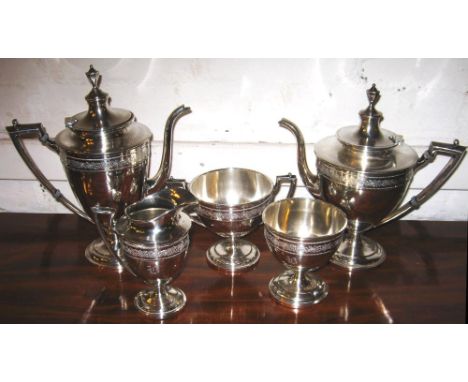 AMERICAN 'STERLING' TEA SERVICE, early 20th century, five piece, in Adam style, makers 'Whiting Manufacturing Company, New Yo