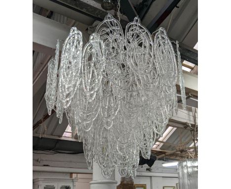 CHANDELIER, with abstract scribble droplets, 82cm W. 