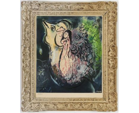 MARC CHAGALL, Saint Paul de Vence, stamp-signed lithograph, numbered edition of 5000, Euroart – Montparnasse frame, 48.5cm x 