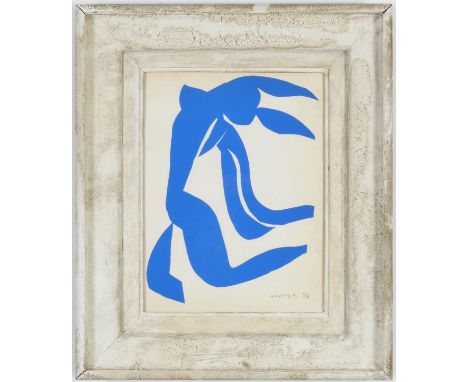 HENRI MATISSE, Nu Bleu II – signed in the plate, original lithograph from the 1954 edition, after Matisse’s cut out suite: Th