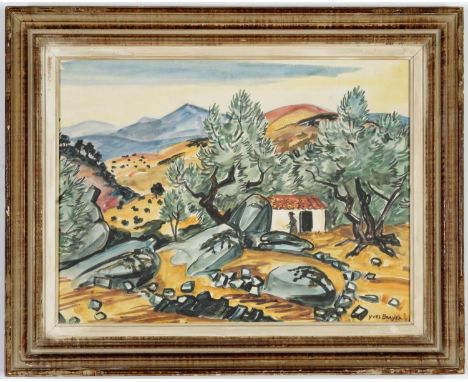 YVES BRAYER, Provence- signed in the plate, lithograph, vintage French frame, 44.5cm x 59.5 cm. (Subject to ARR - see Buyers 