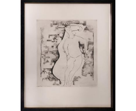 MARINO MARINI (1901-1980) 'La Sopresa', aquatint and dry point etching on Magnani vellum, 100cm x 70cm, signed, inscribed 'PA