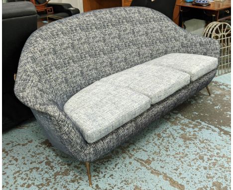 ICO PARISI SOFA, 1950s recently upholstered, 180cm W. 