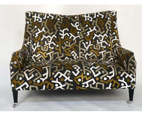 PIERRE FREY SOFA, in Pierre Frey cut velvet upholstery and square tapering supports, 130cm W. 