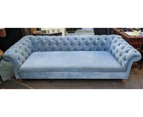 JULIAN CHICHESTER ARTHUR SOFA, sky blue fabric upholstery, 70cm H x 228cm L x 96cm D. 