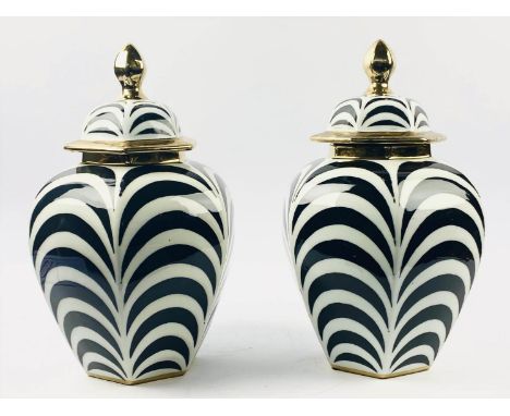 GINGER JARS, a pair, glazed ceramic, 1950s Italian style design, 40cm x 26cm. (2) 