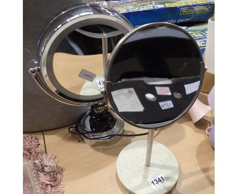 Two bathroom shaving mirrors, one with light. Light not working. Not available for in-house P&amp;P, contact Paul O'Hea at Ma