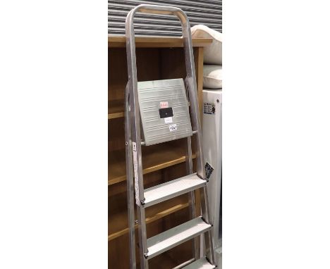 A set of aluminium step ladders. Not available for in-house P&amp;P, contact Paul O'Hea at Mailboxes on 01925 659133 