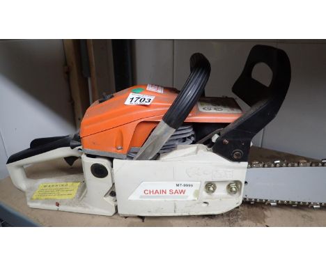 MT 9999 petrol chainsaw. Not available for in-house P&amp;P, contact Paul O'Hea at Mailboxes on 01925 659133 