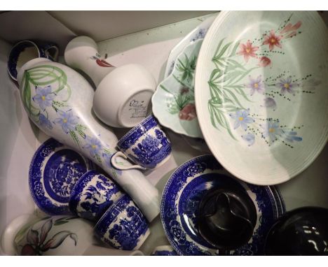 Five Radford ceramic items and blue and white tea ware. Not available for in-house P&amp;P, contact Paul O'Hea at Mailboxes o