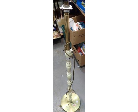 Vintage brass and onyx standard lamp. Not available for in-house P&amp;P, contact Paul O'Hea at Mailboxes on 01925 659133 