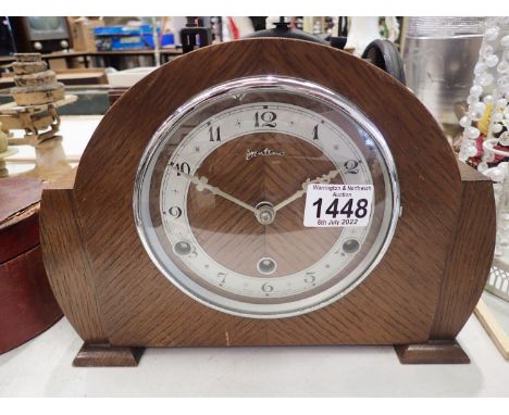 An oak cased Bentima Westminster chime mantle clock. Not available for in-house P&amp;P, contact Paul O'Hea at Mailboxes on 0