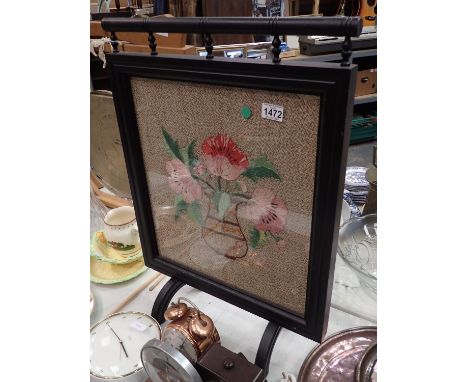 Firescreen with tapestry insert, 65 x 45 cm. Not available for in-house P&amp;P, contact Paul O'Hea at Mailboxes on 01925 659