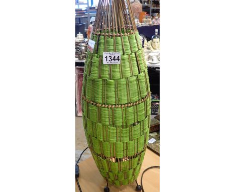 1960s woven straw floor lamp. Not available for in-house P&amp;P, contact Paul O'Hea at Mailboxes on 01925 659133 