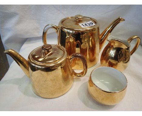 Royal Worcester four piece gilded tea set. Not available for in-house P&amp;P, contact Paul O'Hea at Mailboxes on 01925 65913