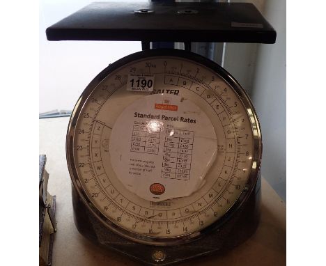 Ex Post Office Salter postage scale, up to 30 kg. Not available for in-house P&amp;P, contact Paul O'Hea at Mailboxes on 0192