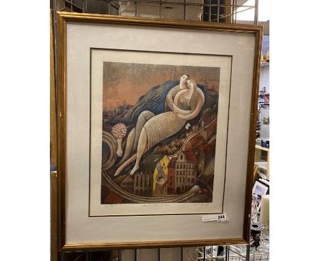 SIGNED LTD EDITION PRINT - 49 X 42 CMS APPROX PICTURE ONLY
