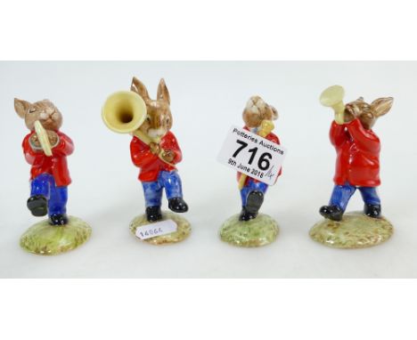 Bunnykins Oompah Band Saxaphone DB23, Drum Major DB24, Cymbals DB25, Trumpeter DB24 (4)