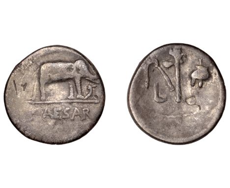 Roman Imperatorial Coinage, The Caesarians, Julius Caesar, Denarius, Military mint travelling with Caesar, 49-8 BC, caesar in