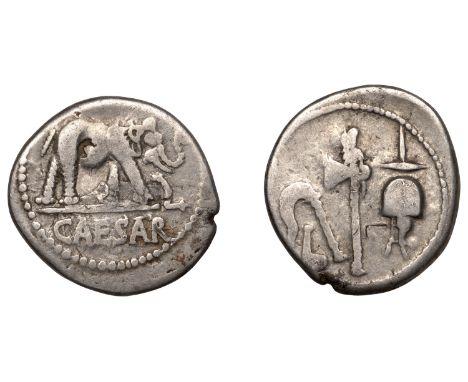 Roman Imperatorial Coinage, The Caesarians, Julius Caesar, Denarius, Military mint travelling with Caesar, 49-8 BC, caesar in